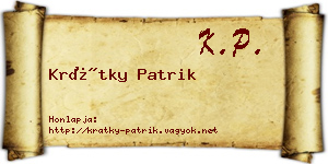 Krátky Patrik névjegykártya