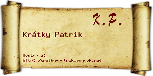 Krátky Patrik névjegykártya